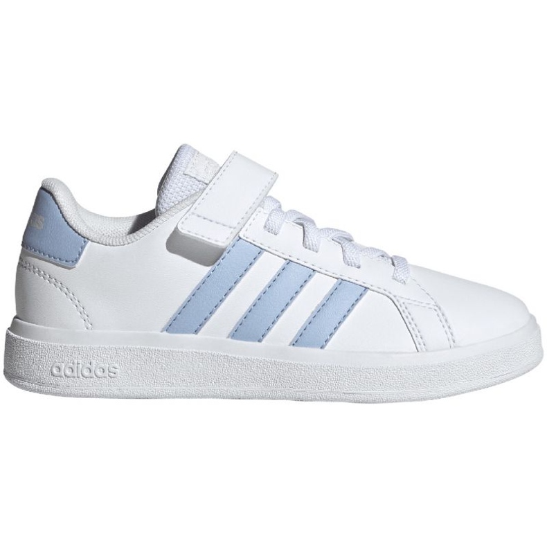 Scarpe Adidas Grand Court Elastic Lace e Top Strap Jr IG4841 bianca