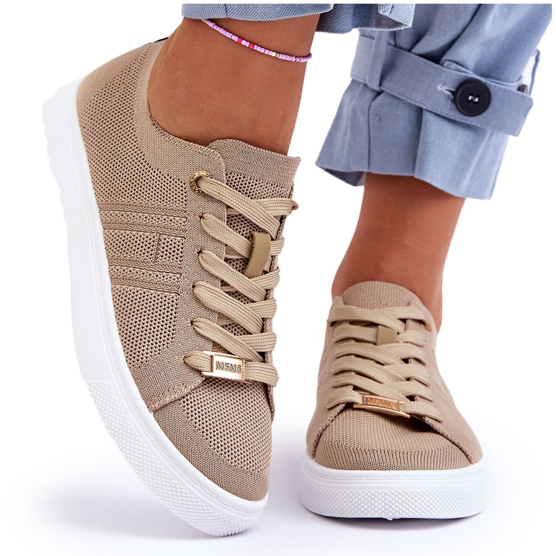 Sneakers stringate da donna Beige Etna