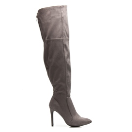 Comer Stivali sexy su un tacco alto grigio