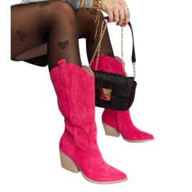 Stivali da cowboy rosa con tacco alto di Sapri