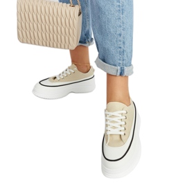 Sneakers beige sulla piattaforma Plesio