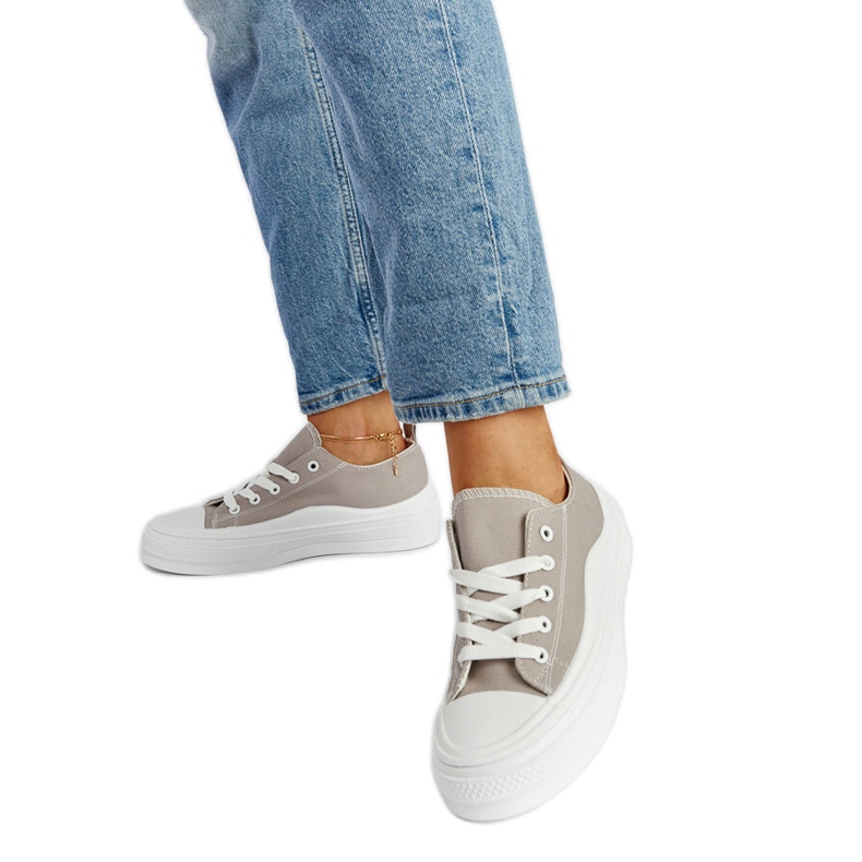 Sneaker Blais con plateau grigia grigio