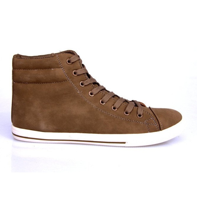 Stile 738 Scarpe da ginnastica alte color cammello marrone
