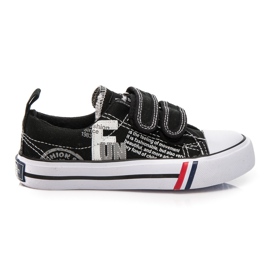 American Club Scarpe da ginnastica in velcro divertenti bianca nero