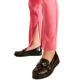 Mocassini Prussia in vernice nera nero