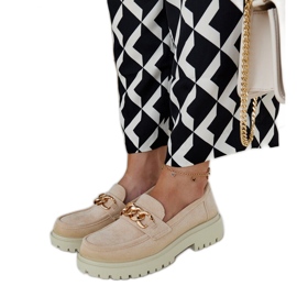 Mocassini in camoscio beige di Elenor