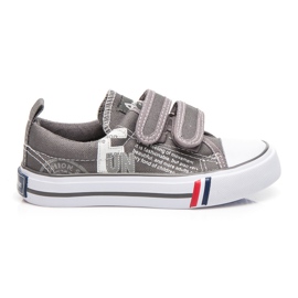 American Club Scarpe da ginnastica in velcro divertenti grigio