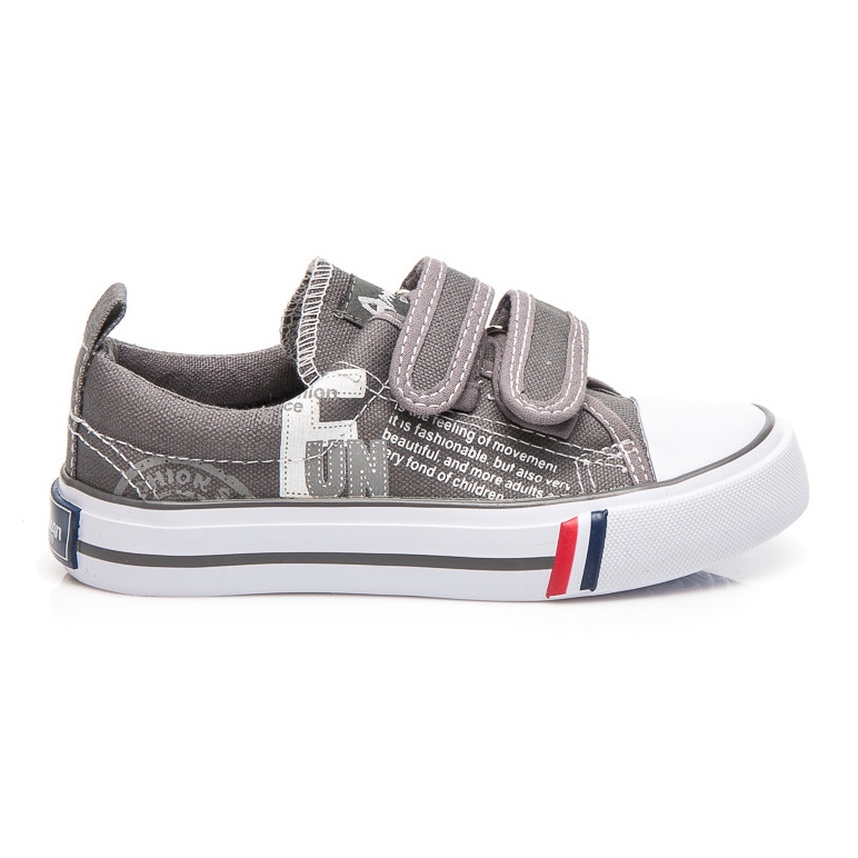 American Club Scarpe da ginnastica in velcro divertenti grigio