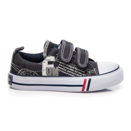 American Club Scarpe da ginnastica in velcro divertenti blu navy