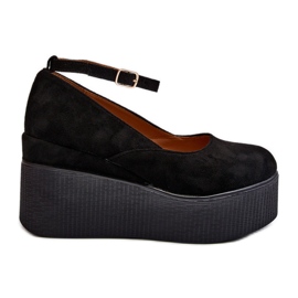 Espadrillas Malla nere da donna con zeppa nero
