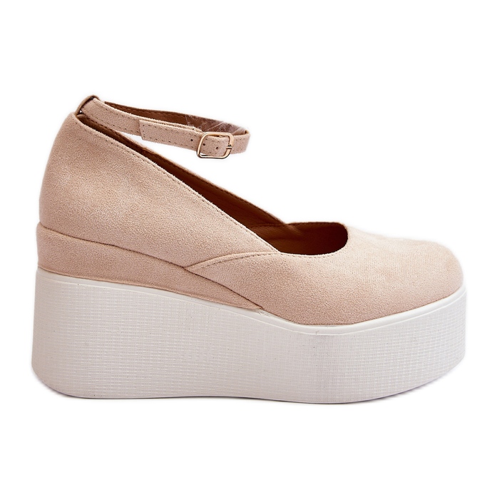 Espadrillas da Donna con Zeppa Malla Beige Chiaro