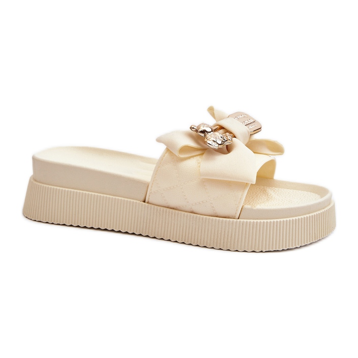 Infradito Beige da Donna Con Fiocco e Orsetto Katterina