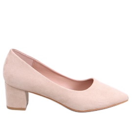 Décolleté Trabersi color albicocca con tacco basso beige