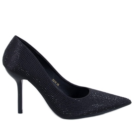 Paulis Scarpe con tacco da donna nere con zirconi nero