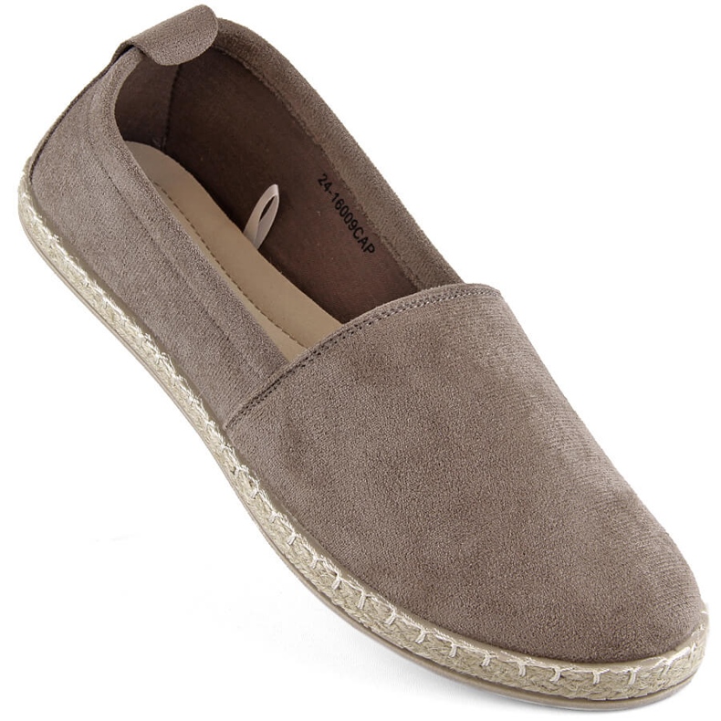 Espadrillas slip-on da donna in camoscio cappuccino Potocki W16009 beige