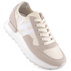 Scarpe sportive con plateau da donna, beige Potocki 16311