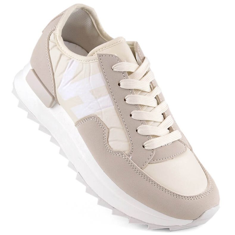 Scarpe sportive con plateau da donna, beige Potocki 16311