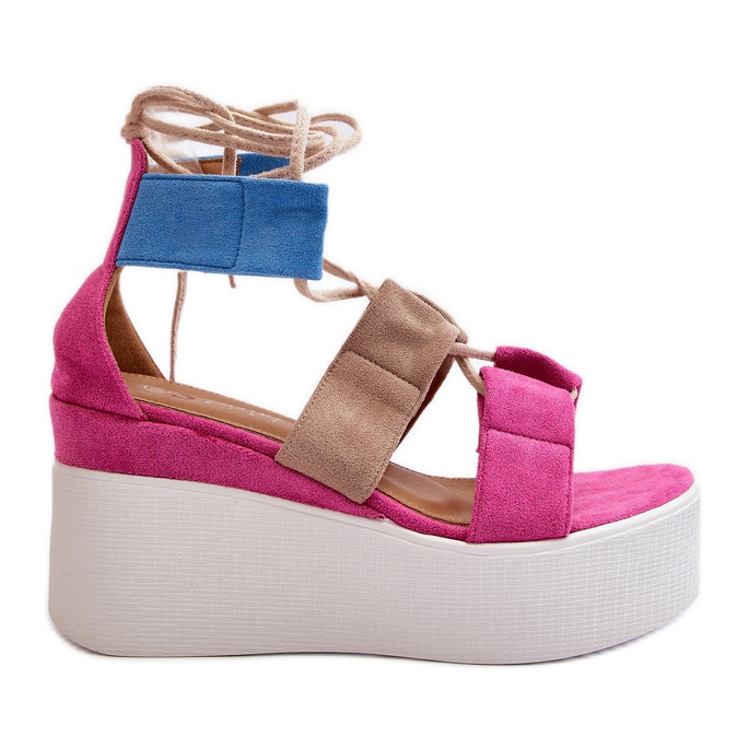 Sandali allacciati Helavi fucsia da donna rosa