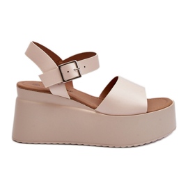 Sandali Con Zeppa Beige Da Donna Geferia
