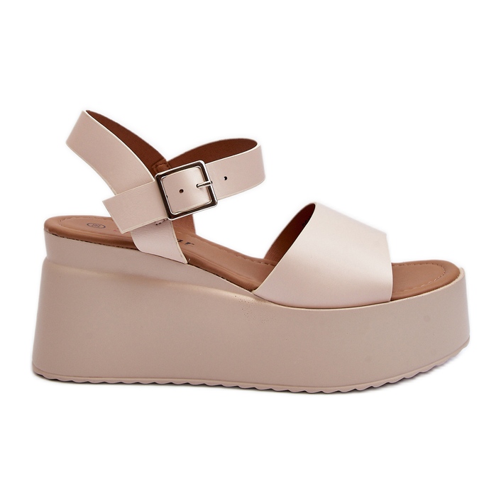 Sandali Con Zeppa Beige Da Donna Geferia