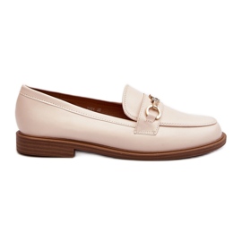 Mocassini da Donna in Ecopelle con Tacco Piatto, Beige Vimedia
