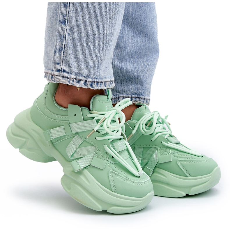 Sneakers Da Donna Su Suola Grossa, Windamella Verde