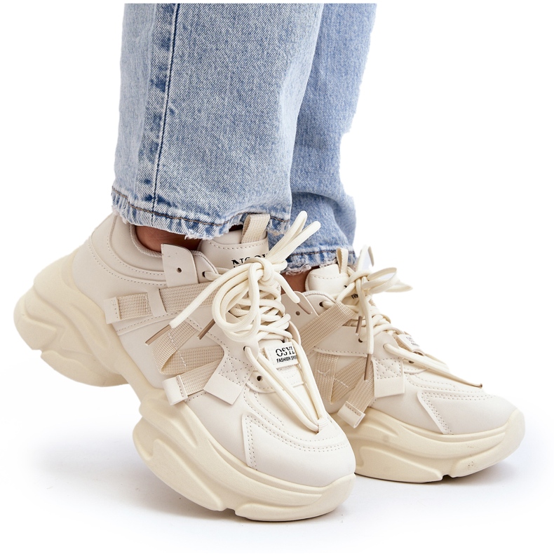Sneakers Windamella da Donna Beige con Suola Grossa