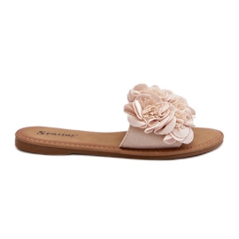 Infradito Da Donna Con Fiori Beige Eelfan