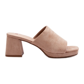 Infradito beige con tacco alto da donna Bralya