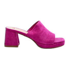 Infradito da donna con tacco alto Fucsia Bralya rosa