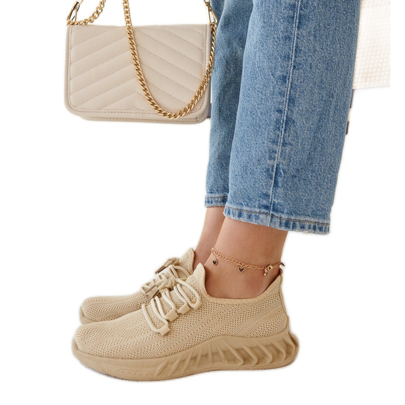 Sneaker in tessuto beige di Weekley