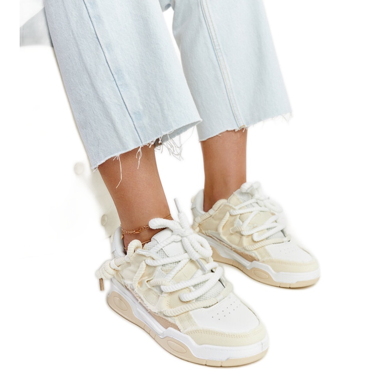 Sneakers beige con inserti in tessuto Melilot