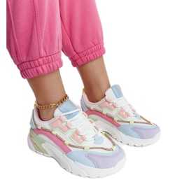 Sneakers platform multicolore con strass Rutf