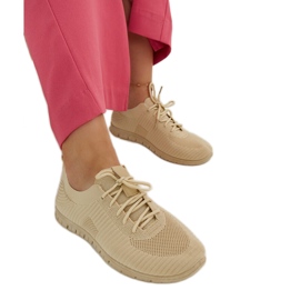 Sneakers in tessuto beige di Erminio