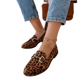 Mocassini leopardati con strass Marija beige