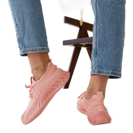 Sneaker Mira in tessuto rosa