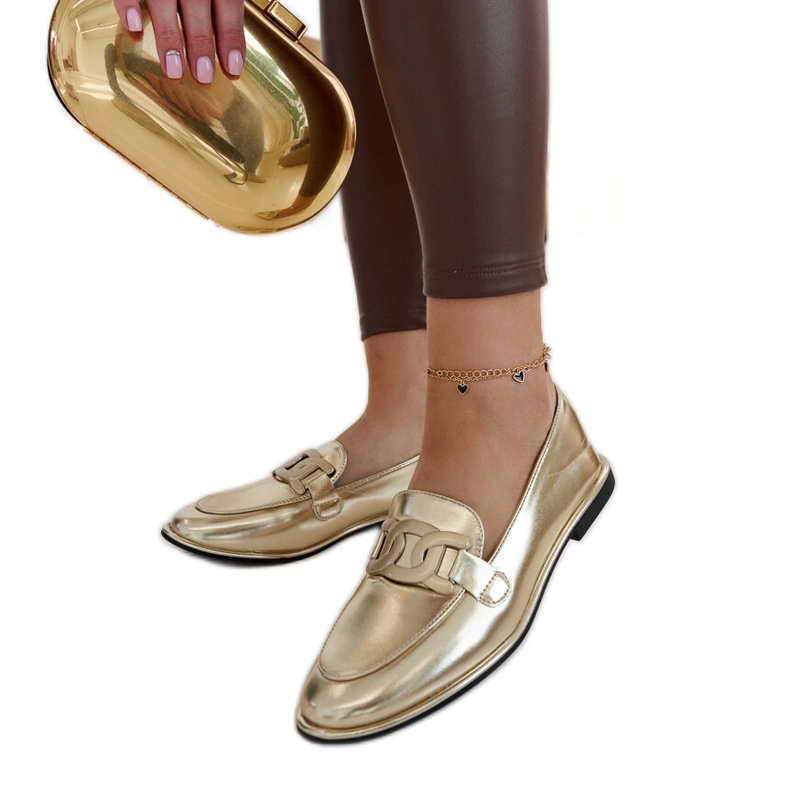 Mocassini Zana classici color oro d'oro