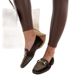 Mocassini in velluto verde con strass di Fabrizia