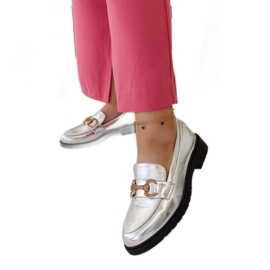 Mocassini argento con zirconi Aleyna