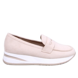 Mocassini Pacifs con zeppa beige
