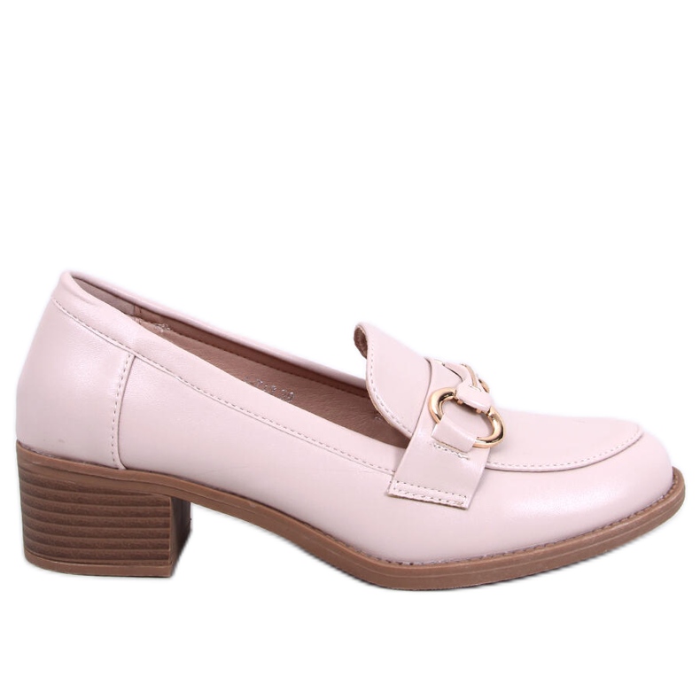 Mocassini Pontei Beige con tacco alto