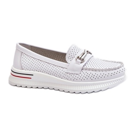 Vinceza Mocassini da Donna in Pelle Bianco Veridinna