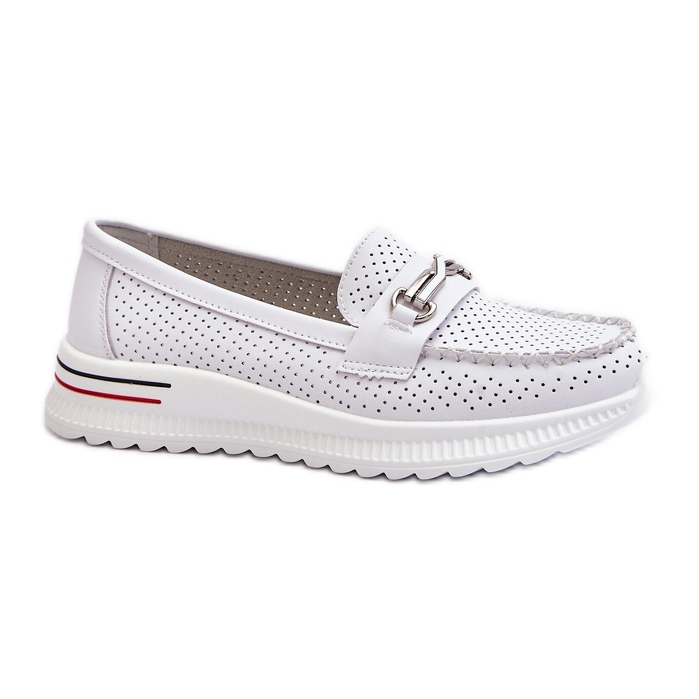 Vinceza Mocassini da Donna in Pelle Bianco Veridinna bianca