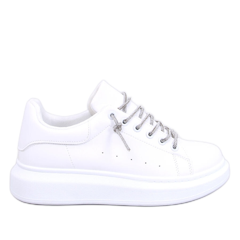 Sneakers con lacci in cristallo Serie WHITE/SILVER bianca