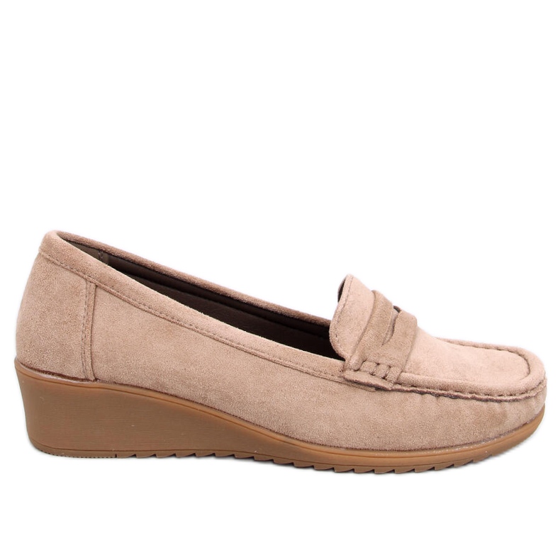 Mocassini con zeppa Vegar Khaki beige