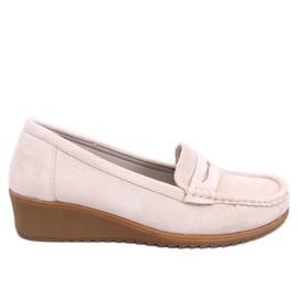 Mocassini con zeppa Vegar Beige