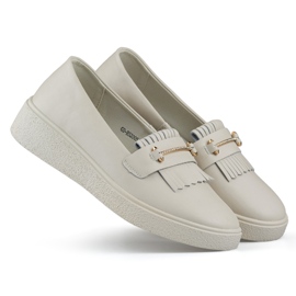 Scarpe da donna in pelle beige