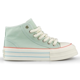 Sneakers alte da donna con suola spessa verde