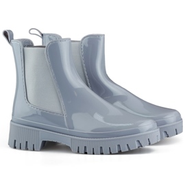 Stivali Wellington da donna grigi con suola spessa grigio