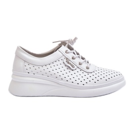 Vinceza Scarpe Sneakers Sportive in Pelle da Donna Bianco Brumia